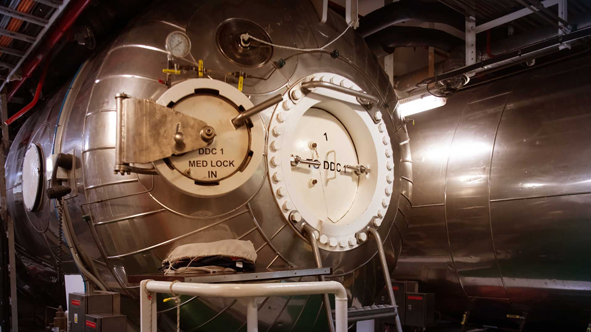 Saturation divers operate underwater from a ‘diving bell’ which is a pressurized chamber.