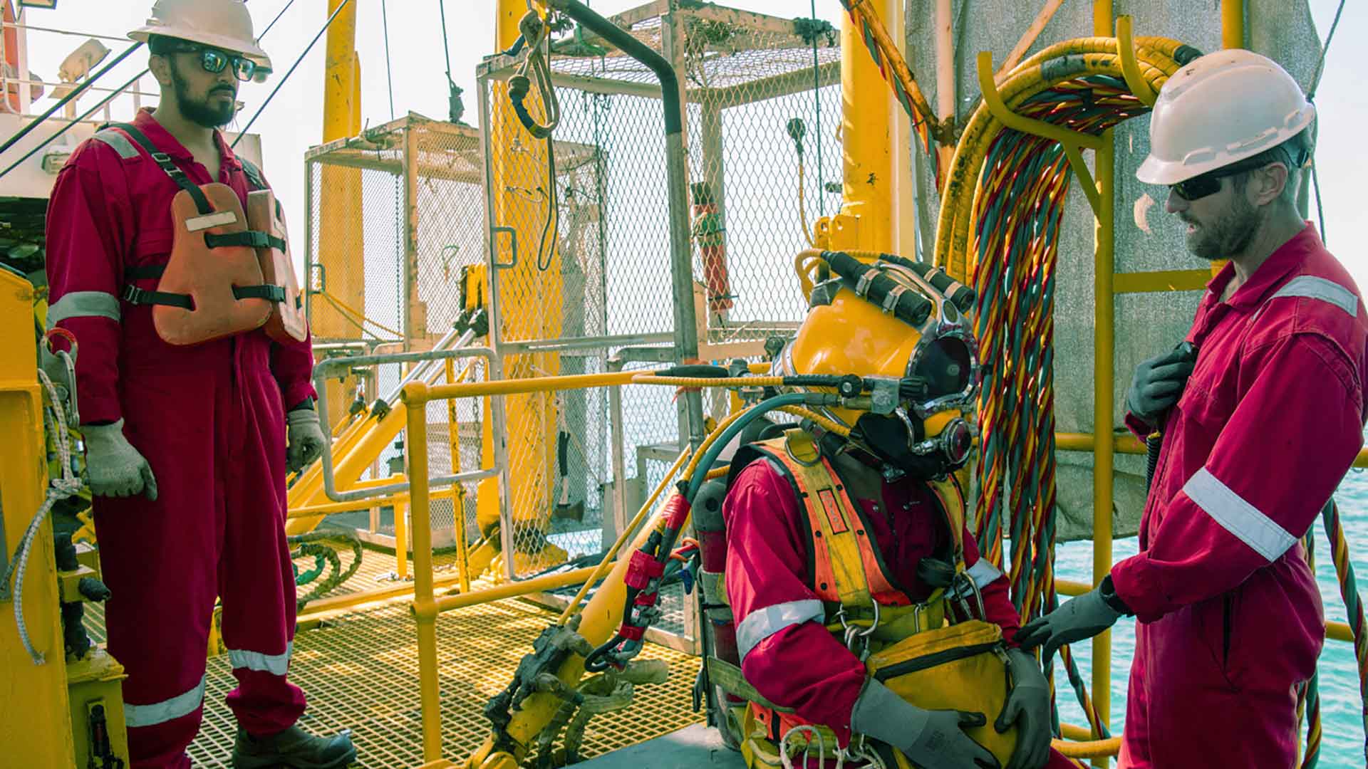 Each year, the divers inspect hundreds of kilometers of subsea pipelines.