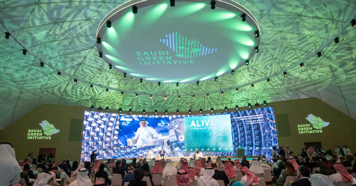 Amin Nasser speaks during Saudi Green initiative