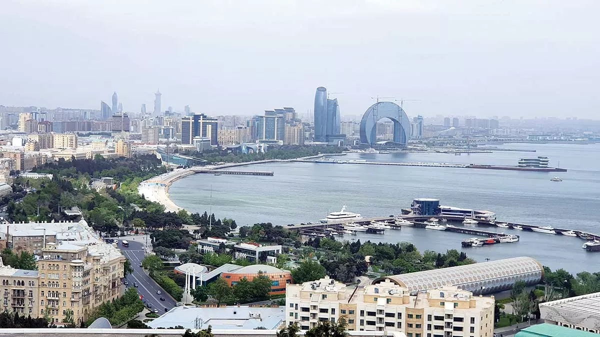 Baku on the shores of the Caspian Sea 
