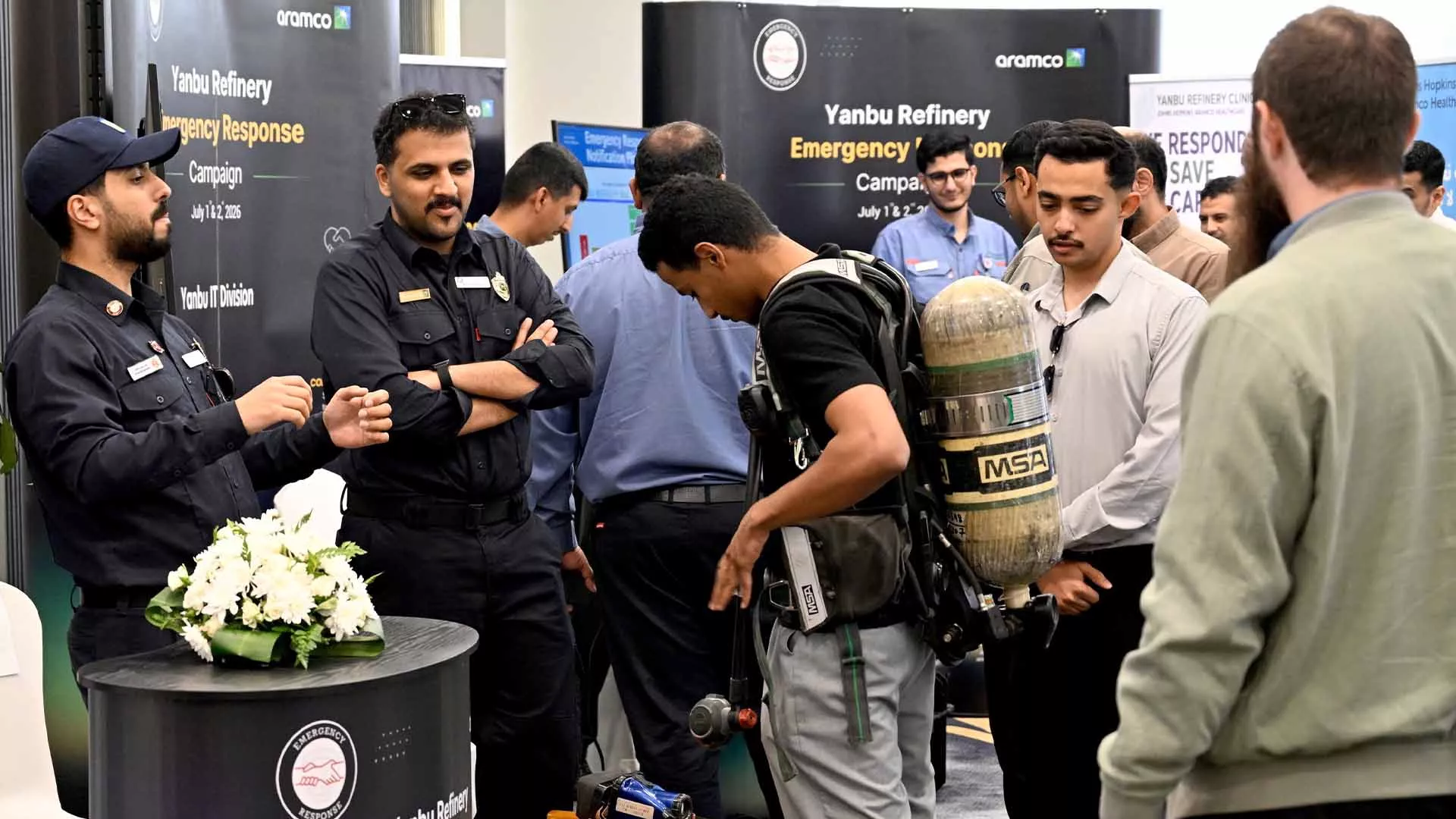إدارة مصفاة ينبع تستضيف حملة الاستجابة للطوارئ