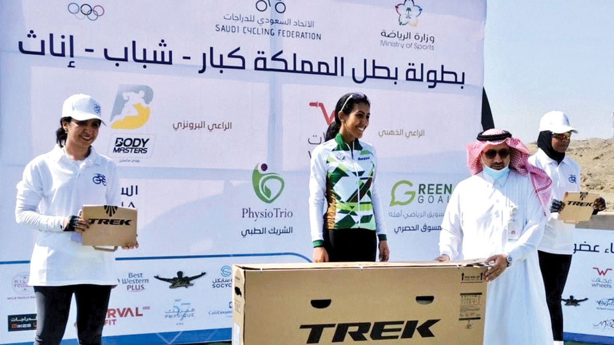 Aramcon the first Saudi woman cycling champ