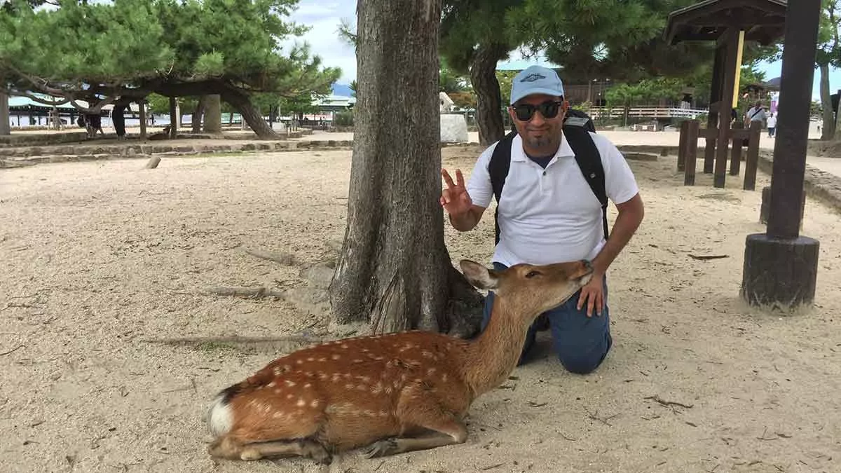 Mohammad Alghamdi in Japan with deer cultural exchange