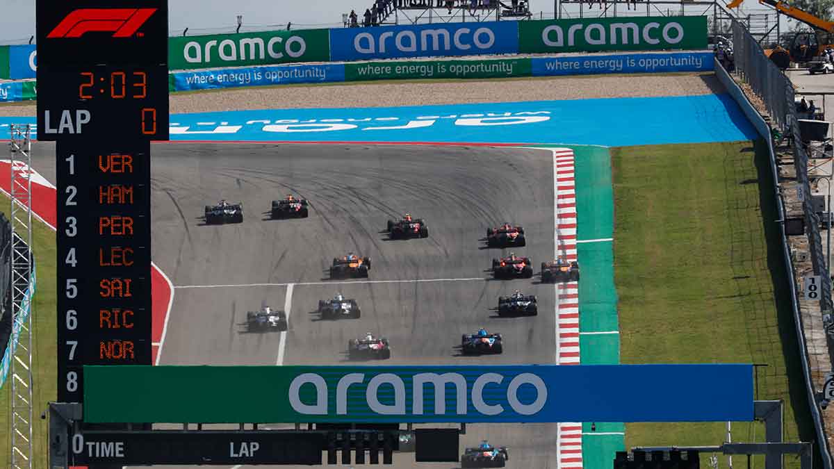 F1 Aramco US Grand Prix Texas and theyre off