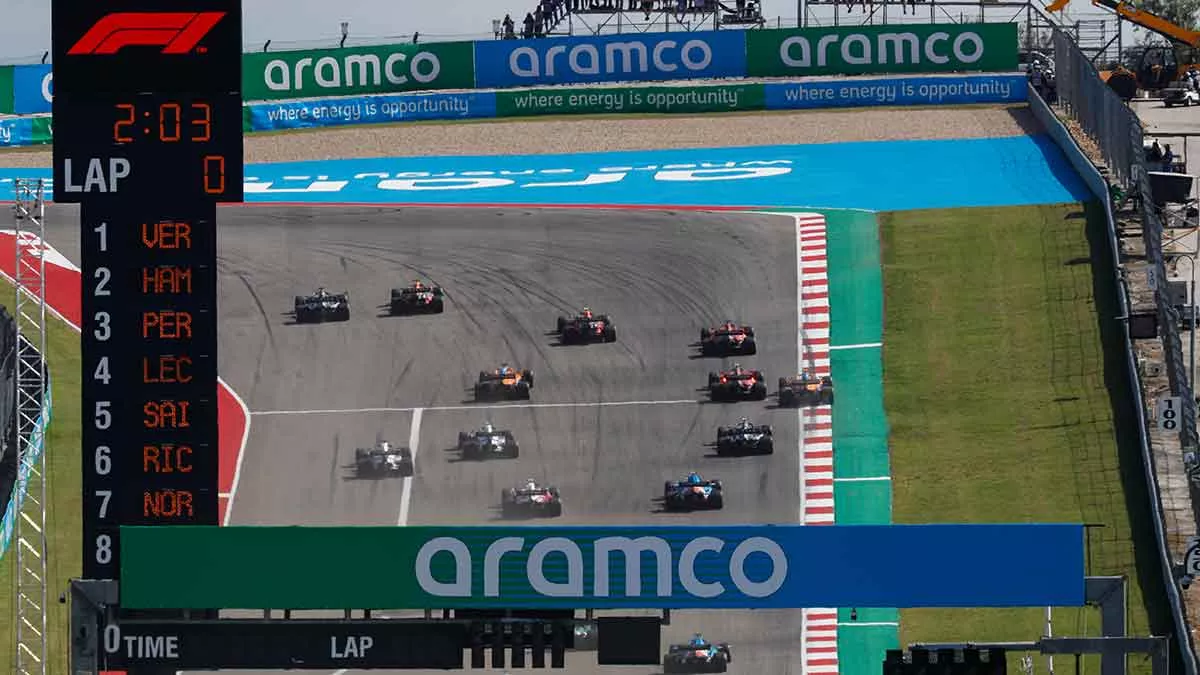 F1 Aramco US Grand Prix Texas and theyre off