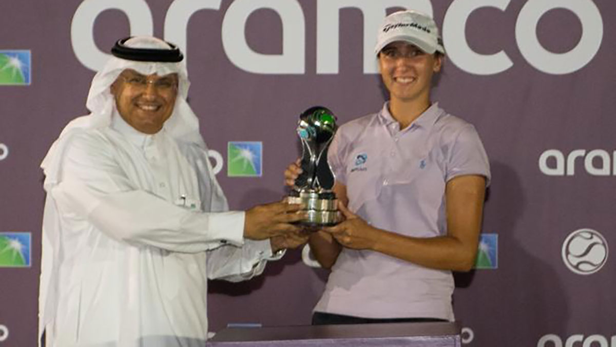 Aramco Team Series Mohammed Y. Al Qahtani with individual champion Pia Babnik