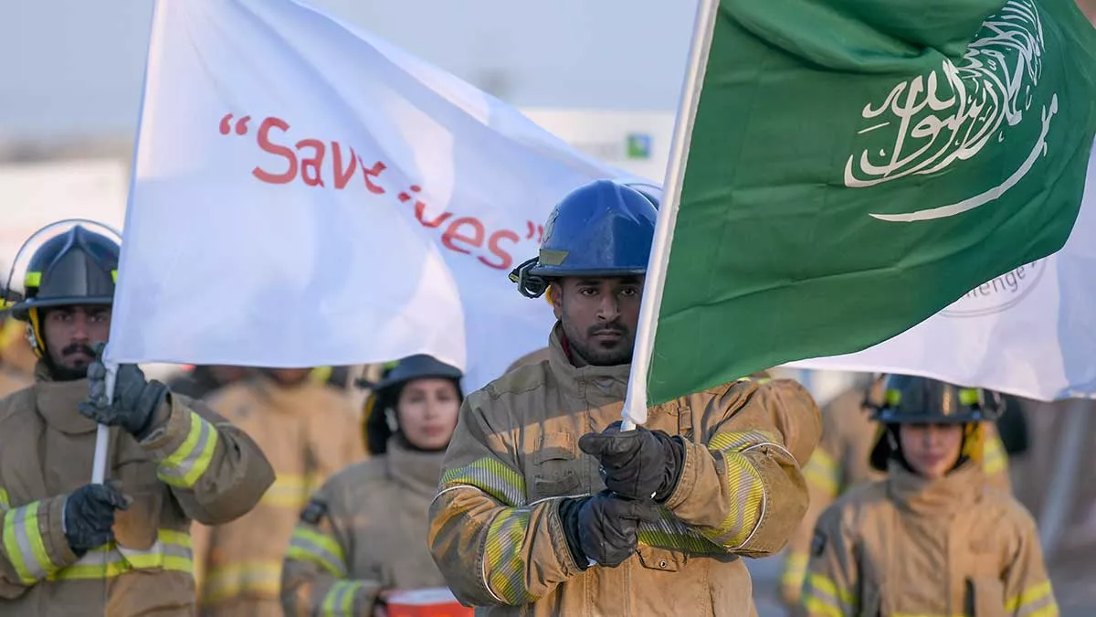 Aramco Feel the Burn Firefighter Challenge competition in Dhahran, Ithra