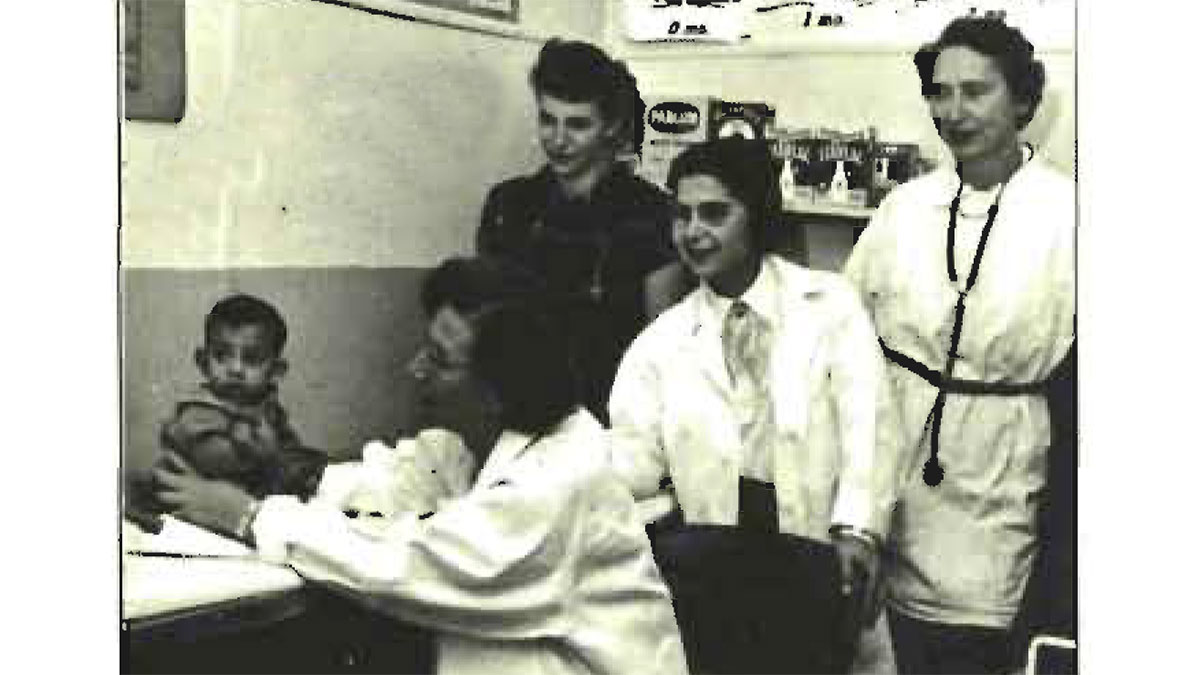 four women doctors at Aramco medical center in Dhahran 1956
