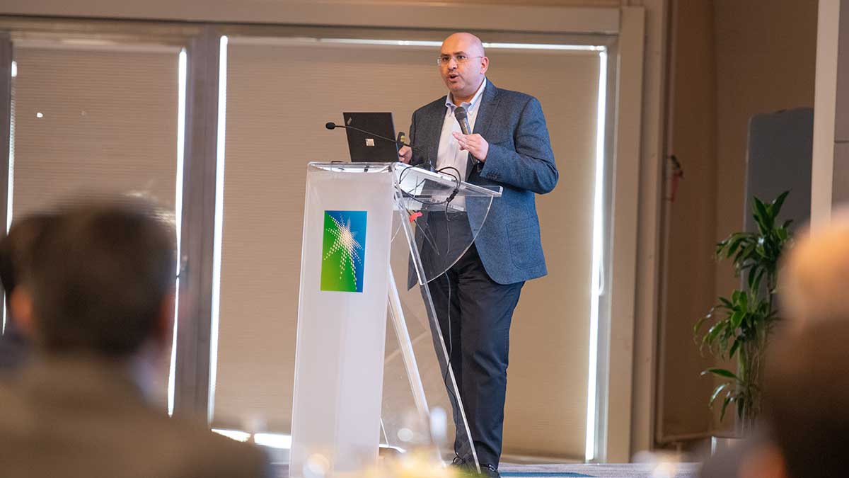 Ashraf Ghazzawi talks at the Aramco Executive Speakers series