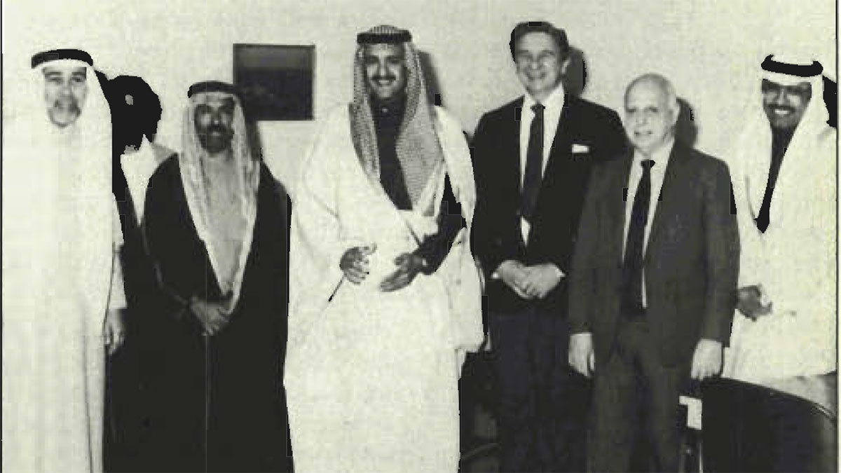 Aramco officials greet the astronaut prince
