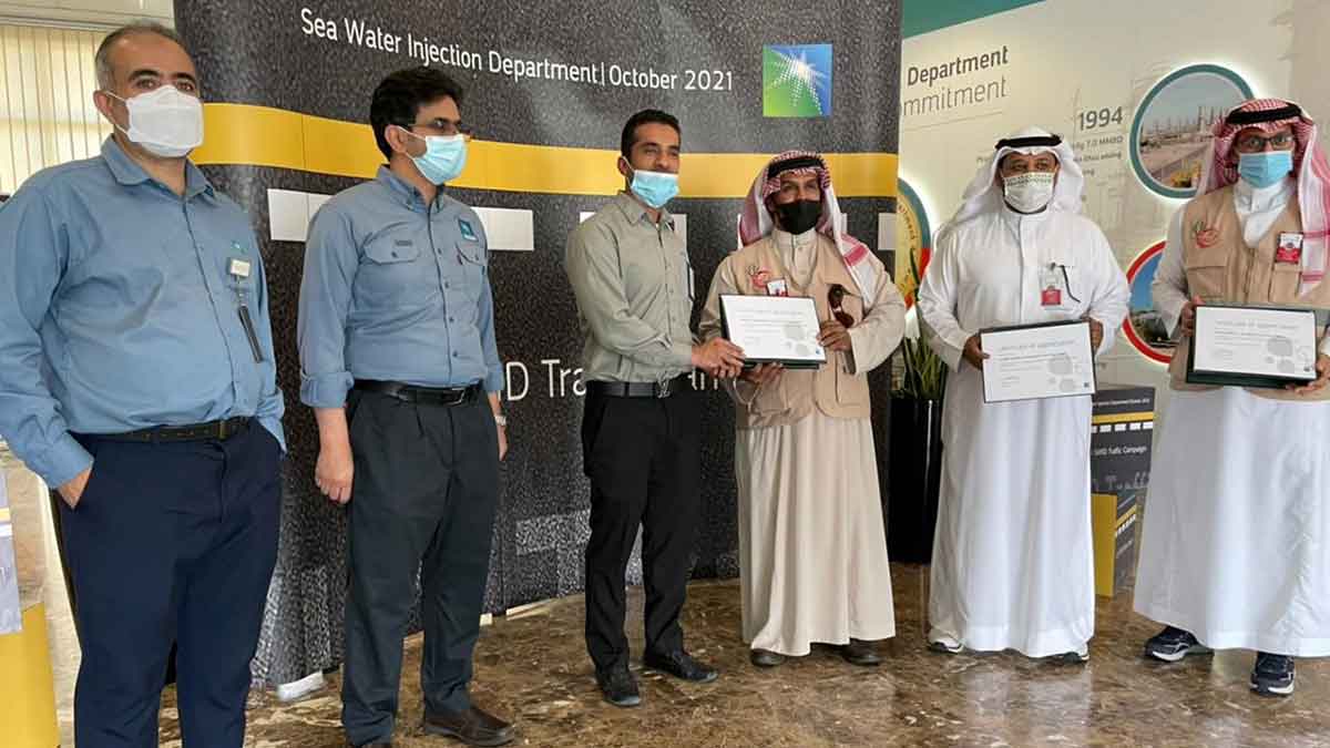 Aramco Sea Water Injection Department traffic safety campaign recognition