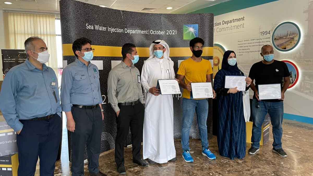 Aramco Sea Water Injection Department traffic safety campaign recognition