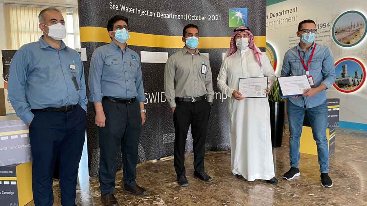 Aramco Sea Water Injection Department traffic safety campaign recognition