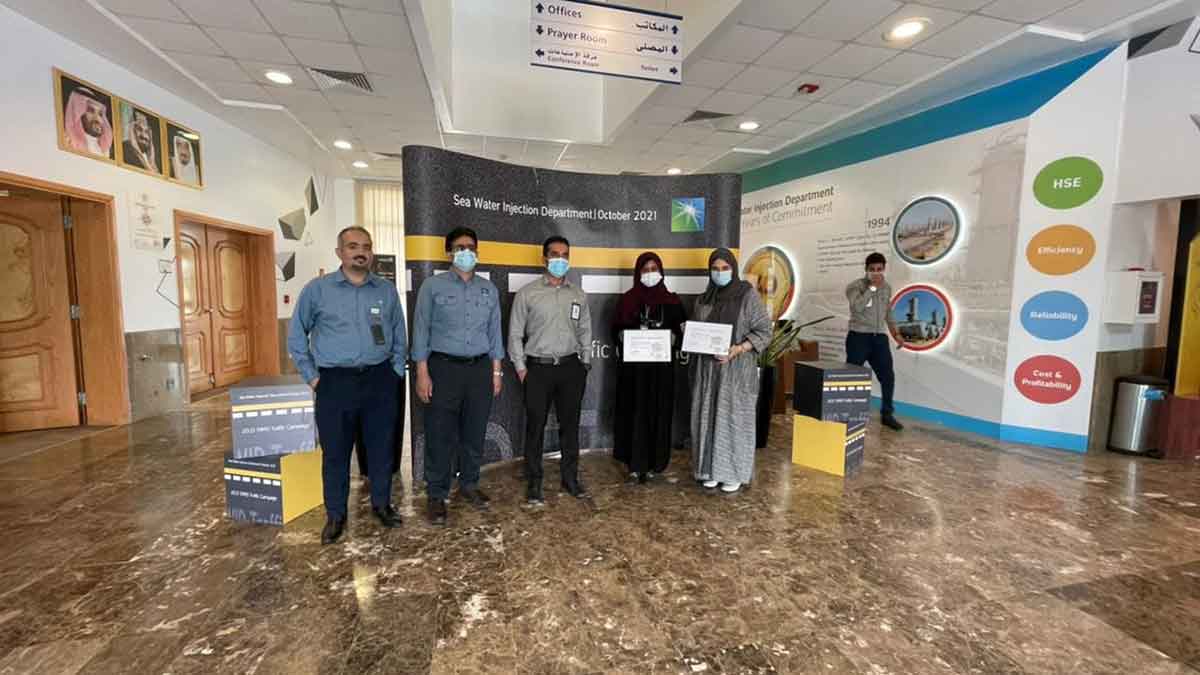 Aramco Sea Water Injection Department traffic safety campaign recognition