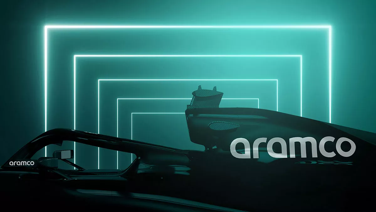 Aramco branded Formula One car