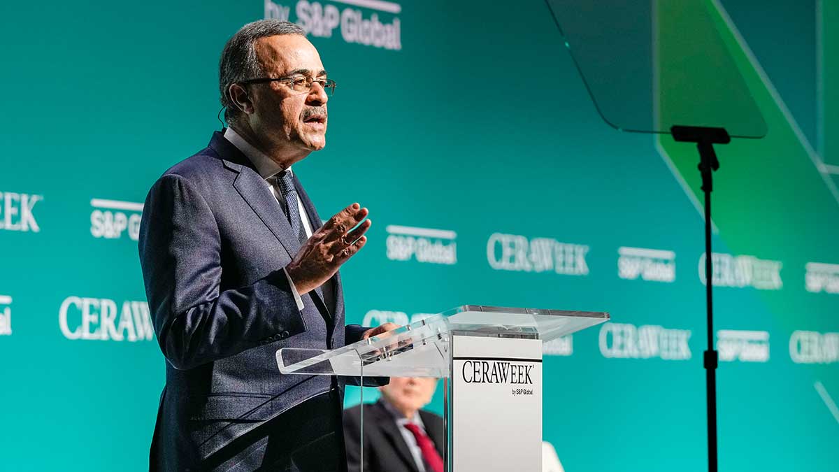 Aramco president and CEO Amin Nasser speaks at CERAWeek in Houston 2022