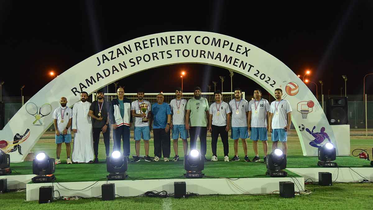 Aramco Jazan Refinery Complex sports championships volleyball work-life balance