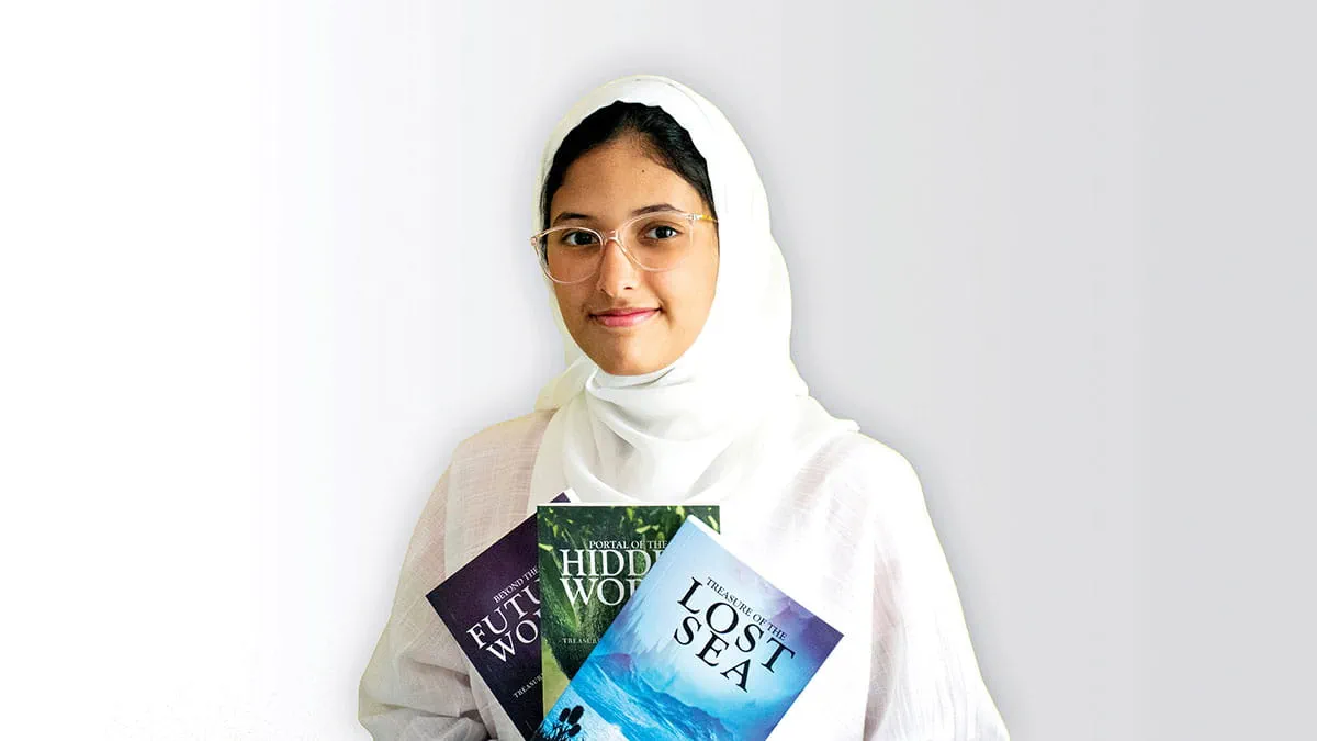 Rita holding book