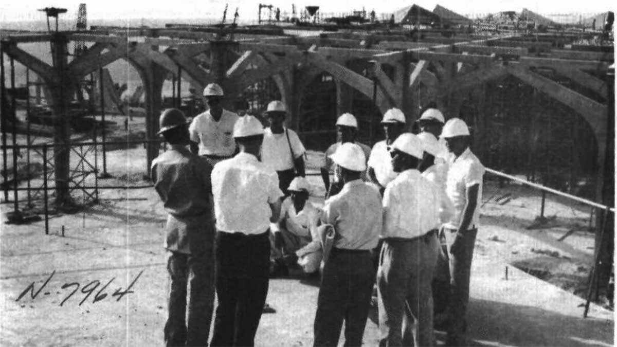 August 1960 new airport construction project in Dhahran