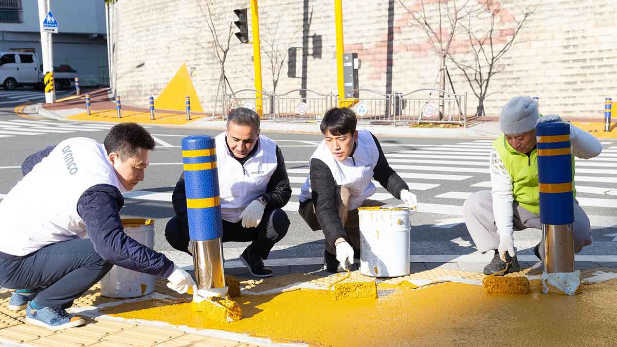 The Aramco Korea team extends support for “Safer Routes to School,”