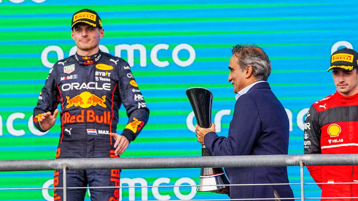 Formula 1 Aramco U.S. Grand Prix winner Max Van Stappen