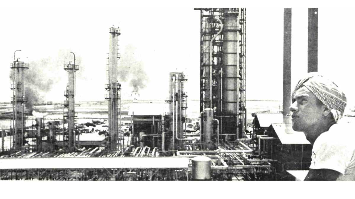 Oct. 25 1955 hydroformer erected in Ras Tanura