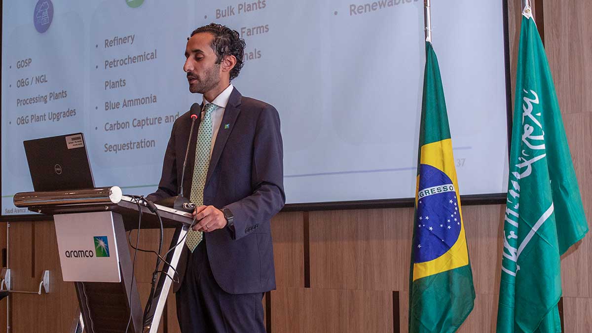 Tala Al-Qahtani speaks at Suppliers Forum in Rio DeJaneiro