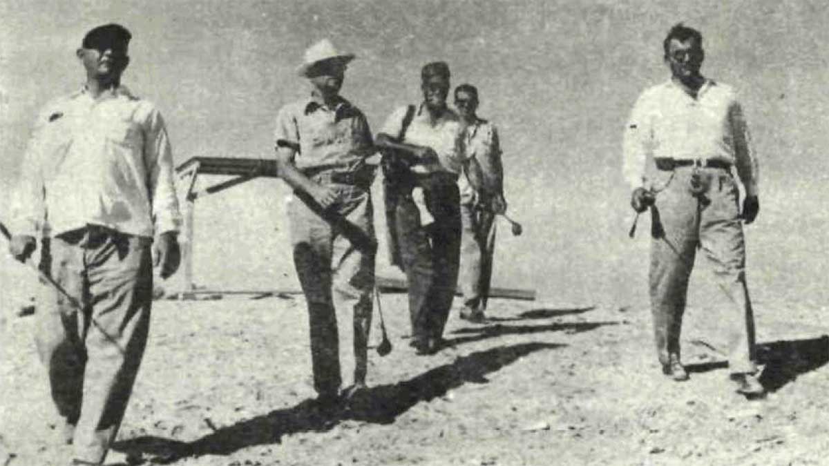 1952 Aramco employees on the golf course in Ras Tanura