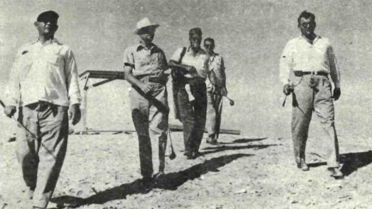 1952 Aramco employees on the golf course in Ras Tanura