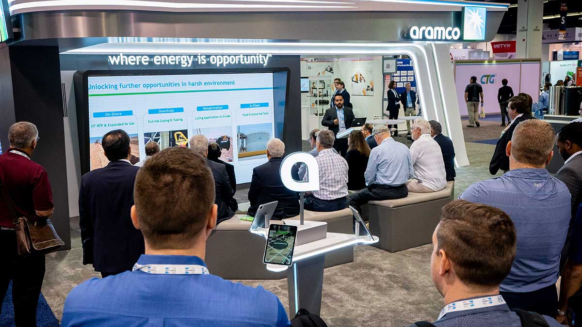 CAMX Exhibit booth demonstration Aramco in Houston 2022