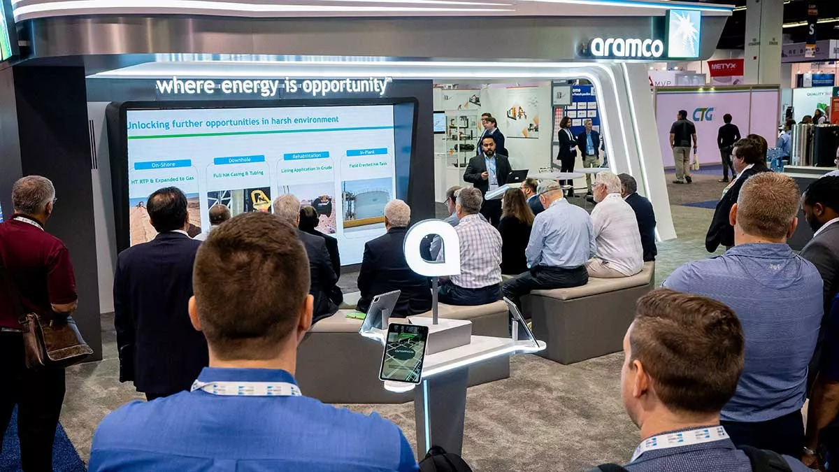 CAMX Exhibit booth demonstration Aramco in Houston 2022
