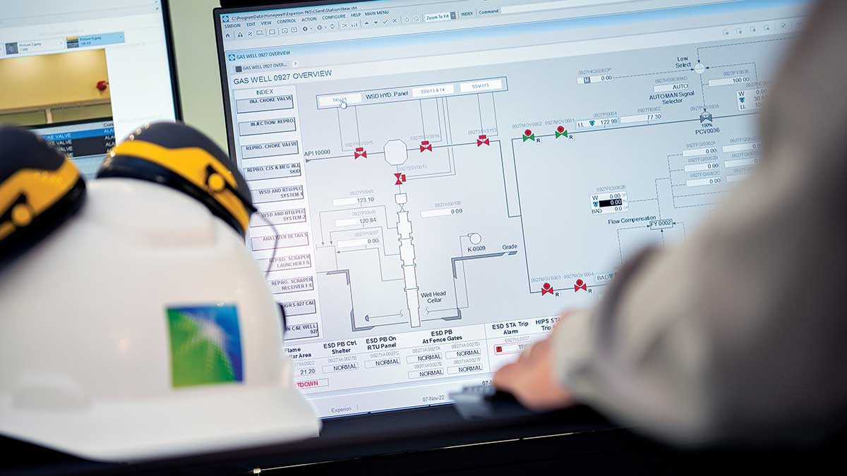 Aramco control room view of bi-directional well