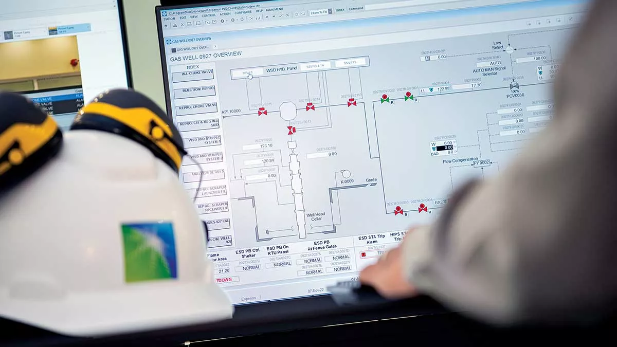 Aramco control room view of bi-directional well