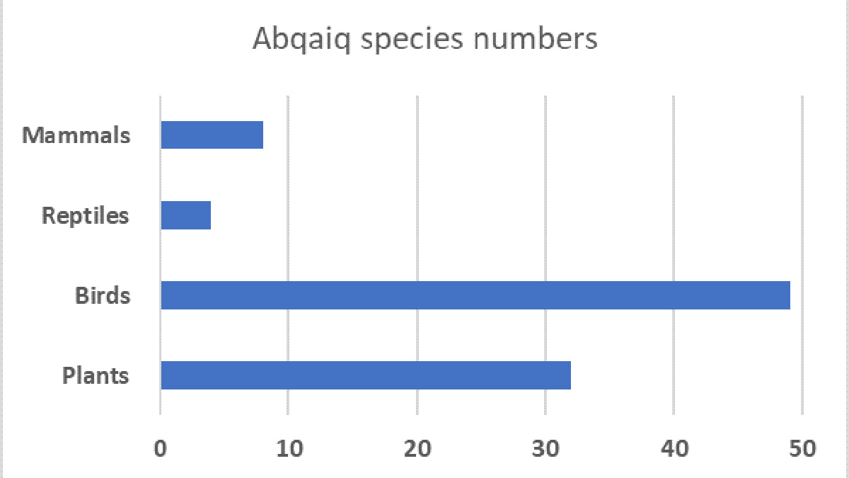 Abqaiq wetlands species numbers