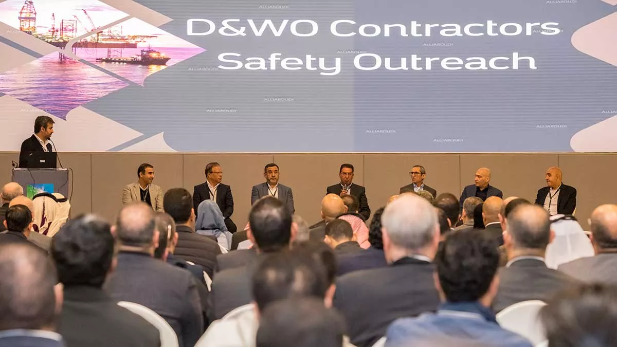 AbdulHameed Al Rushaid speaks during Drilling and Workover Contractor Safety event