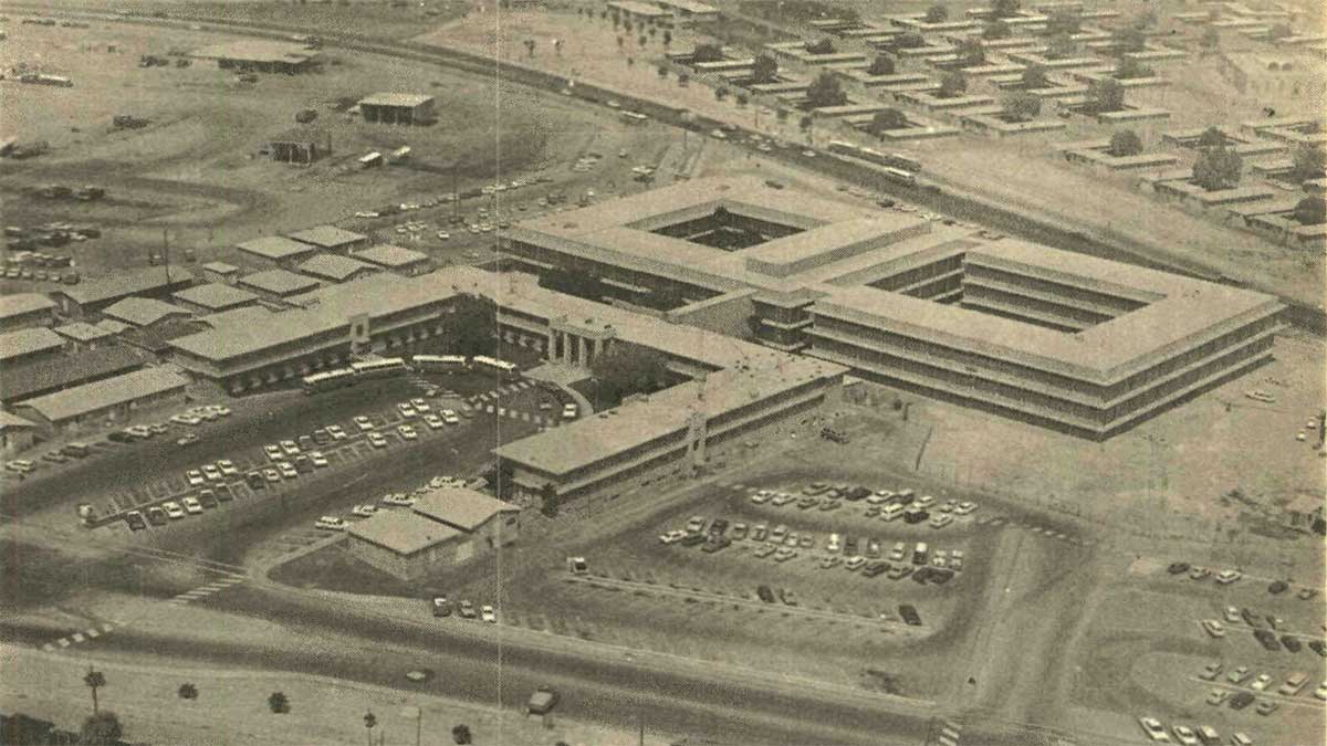 North Administration building ready to open 1974 in Dhahran Aramco headquarters