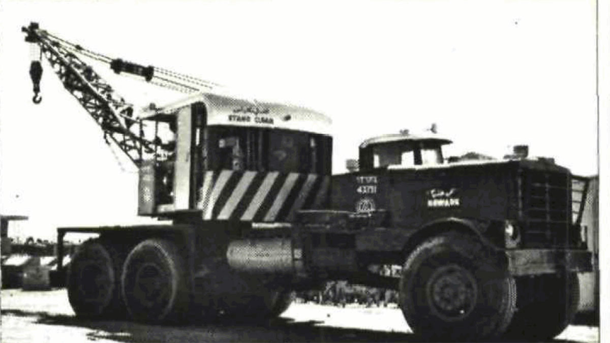 1957 safety slogans painted on equipment