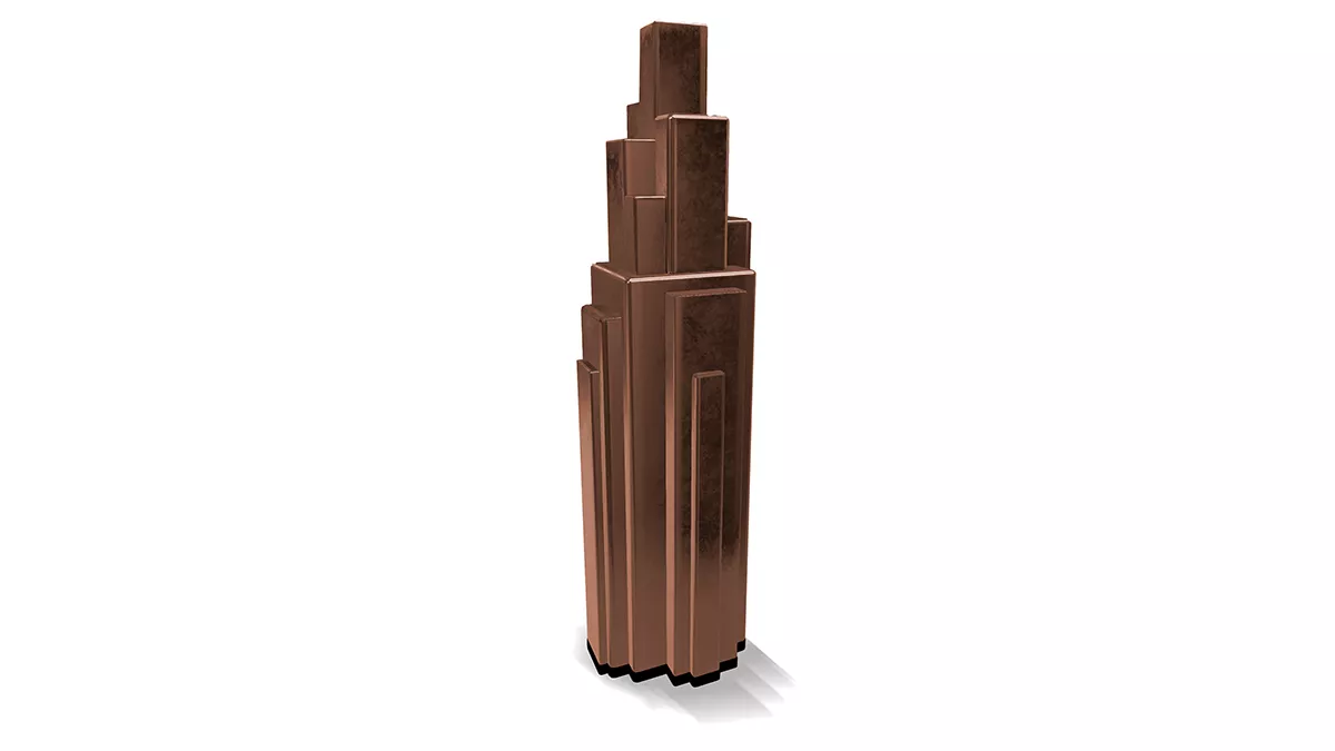Bronze trophy for Radio awards in New York City energy radio