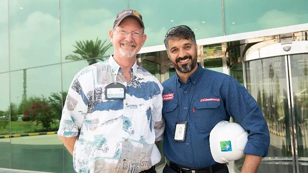 Expat KSA reunion at Kursaniyah Gas Plant David Jessich and Hussain Al-Saeed