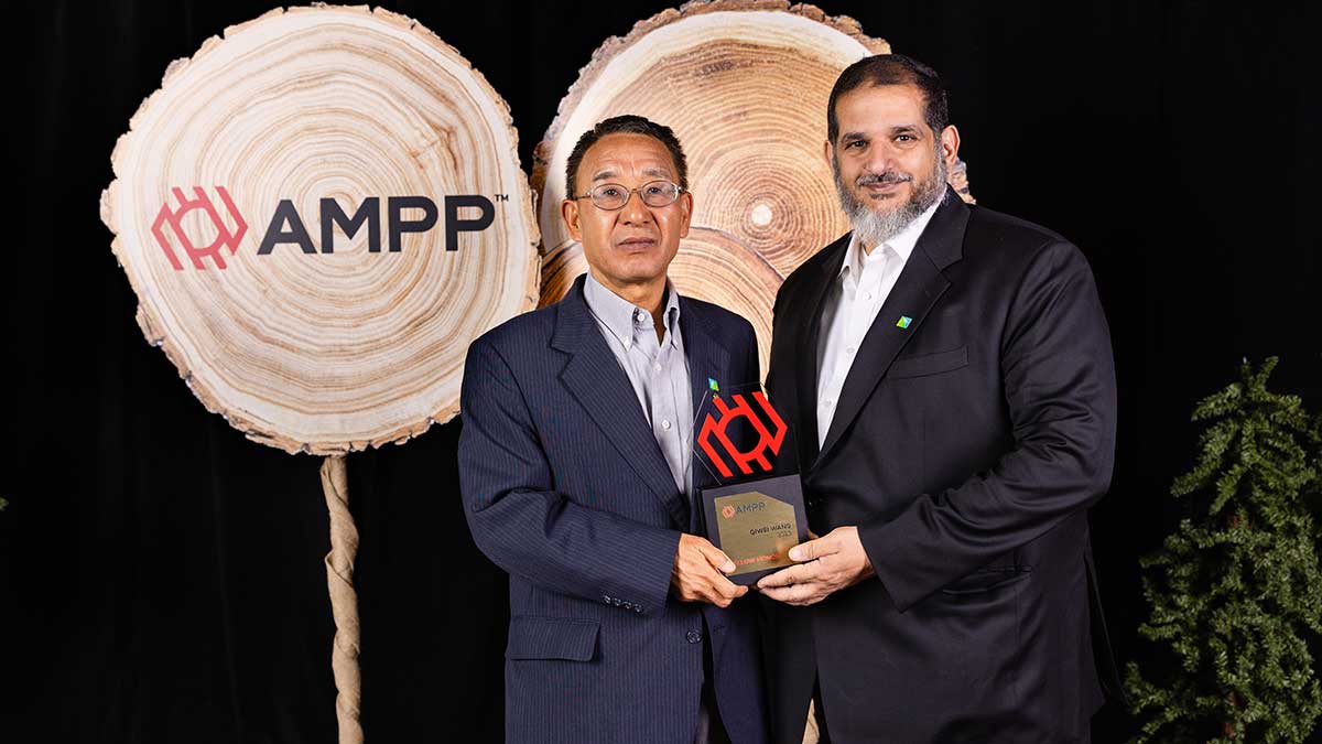 Aramcon Qiwei Wang earns ‘fellow’ honor from Association for Materials Protection and Performance
