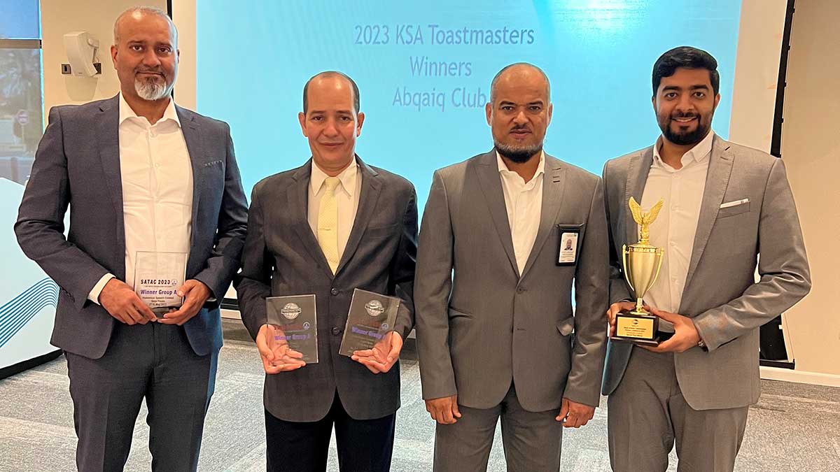 Abqaiq Toastmasters at Saudi Arabia Toastmasters Conference awards