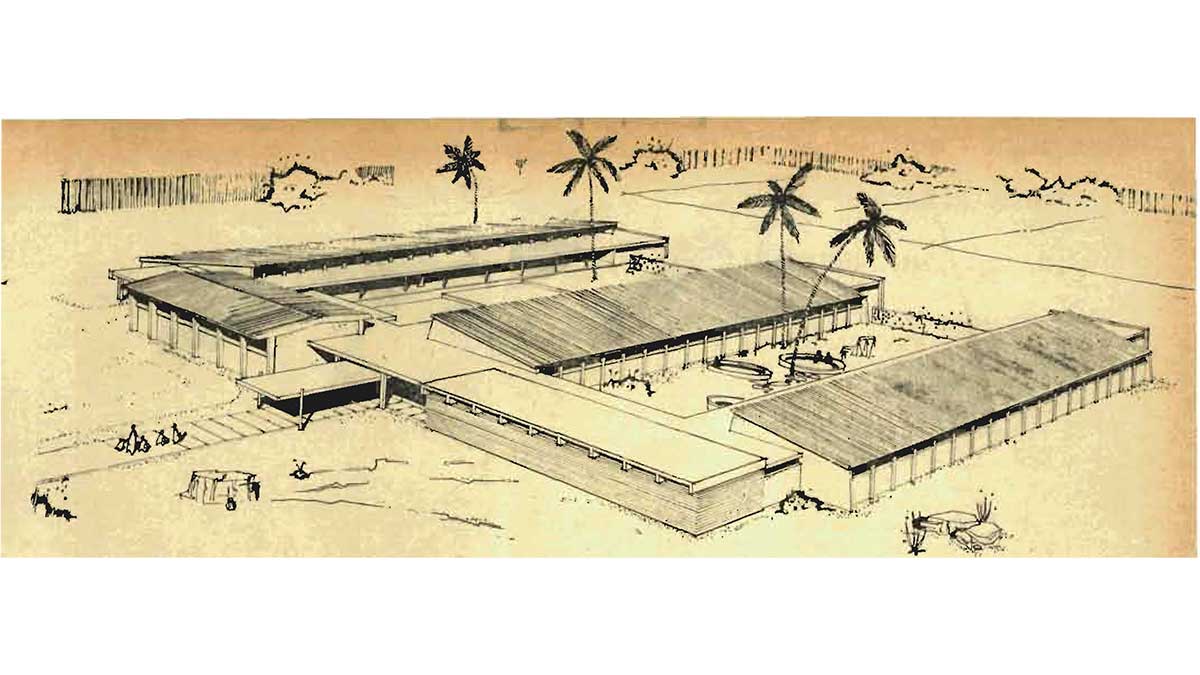 July 17 1963 Aramco built government girls school artist rendering
