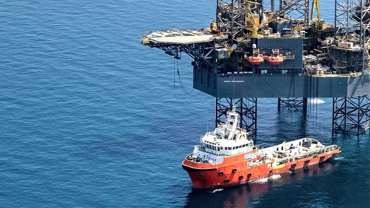 Aramco Ocean Deep Data Dive ship in Arabian Gulf