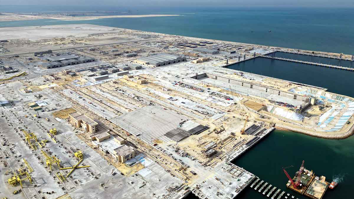 King Salman International Complex for Maritime Industries and Services  near Jubail aerial view Aramco Project Management