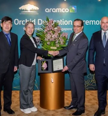 Singapore Botanic Gardens honor Aramco Asia with new orchid, Papilionanda Aramco