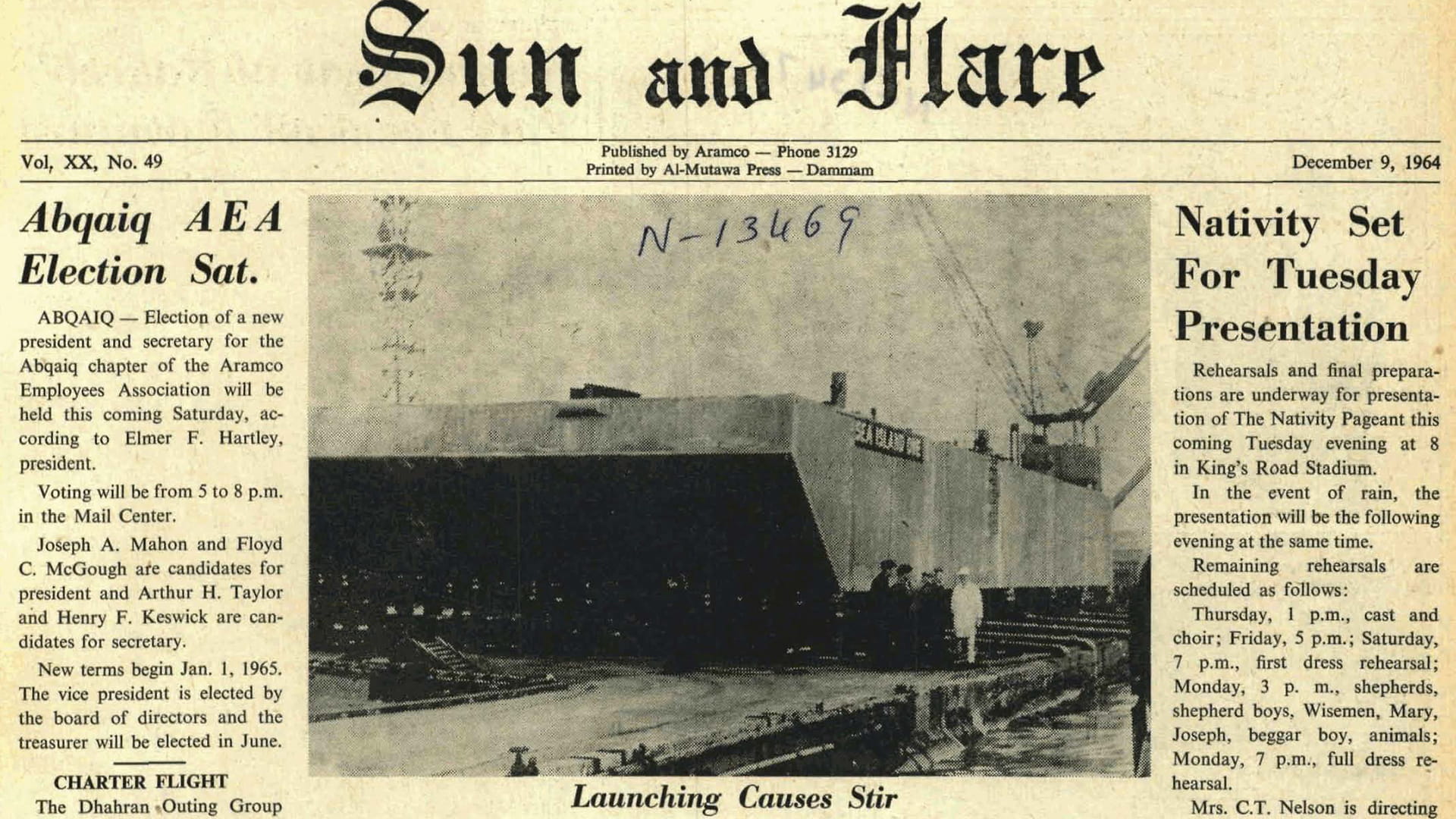 This Day in History: Barge launching, loading steps toward Sea Island tanker berth