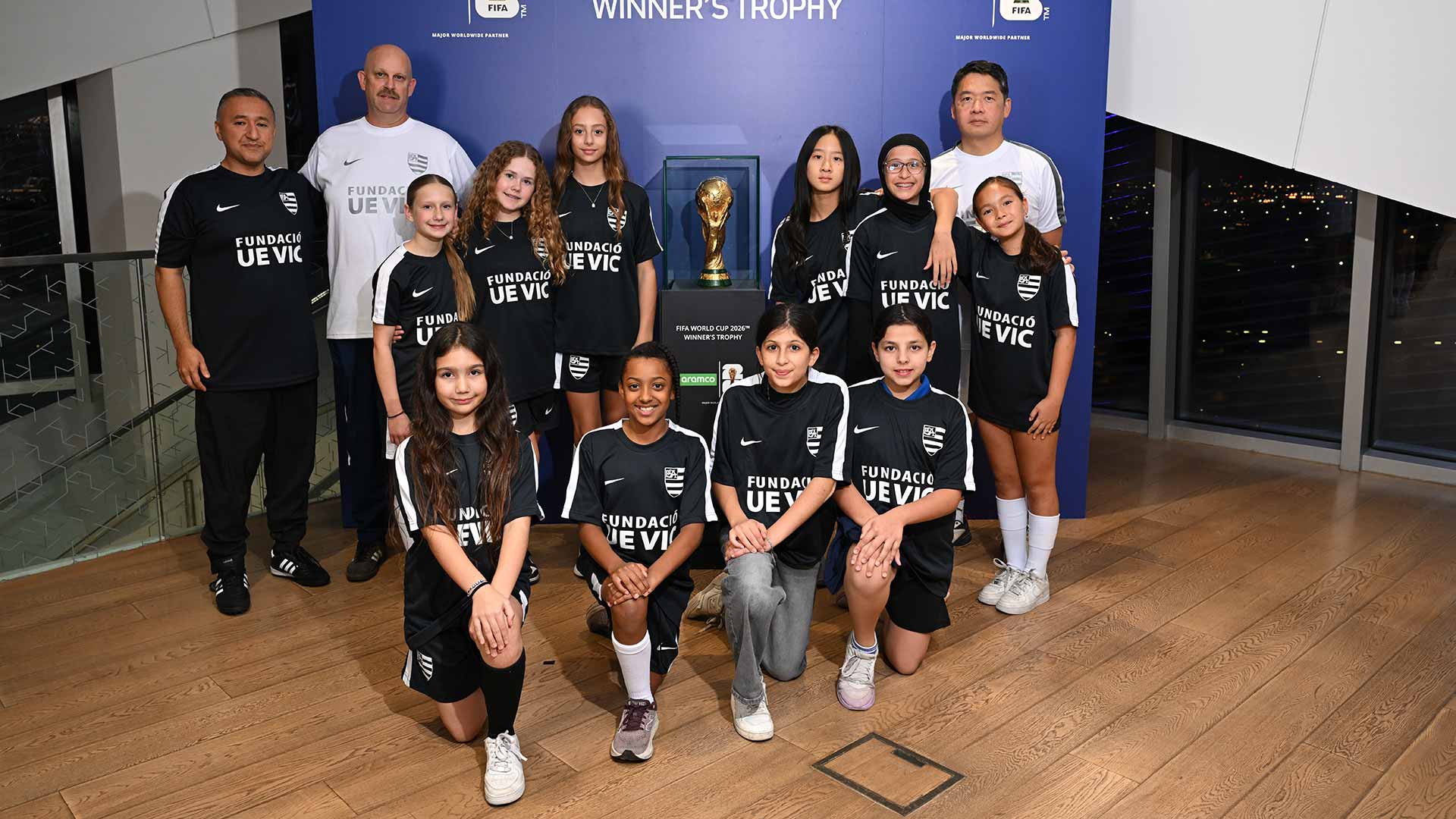 Aramco Retail customers get to have photo taken with FIFA World Cup Trophy