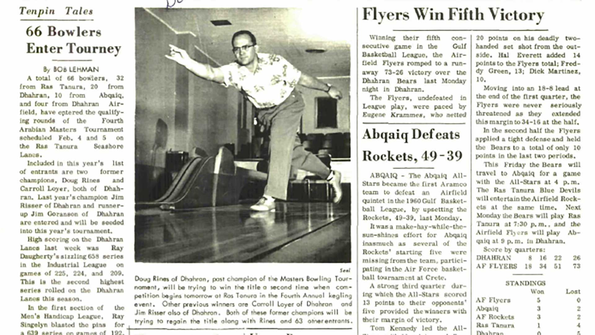 This Day in in History (1960): 66 bowlers enter tourney