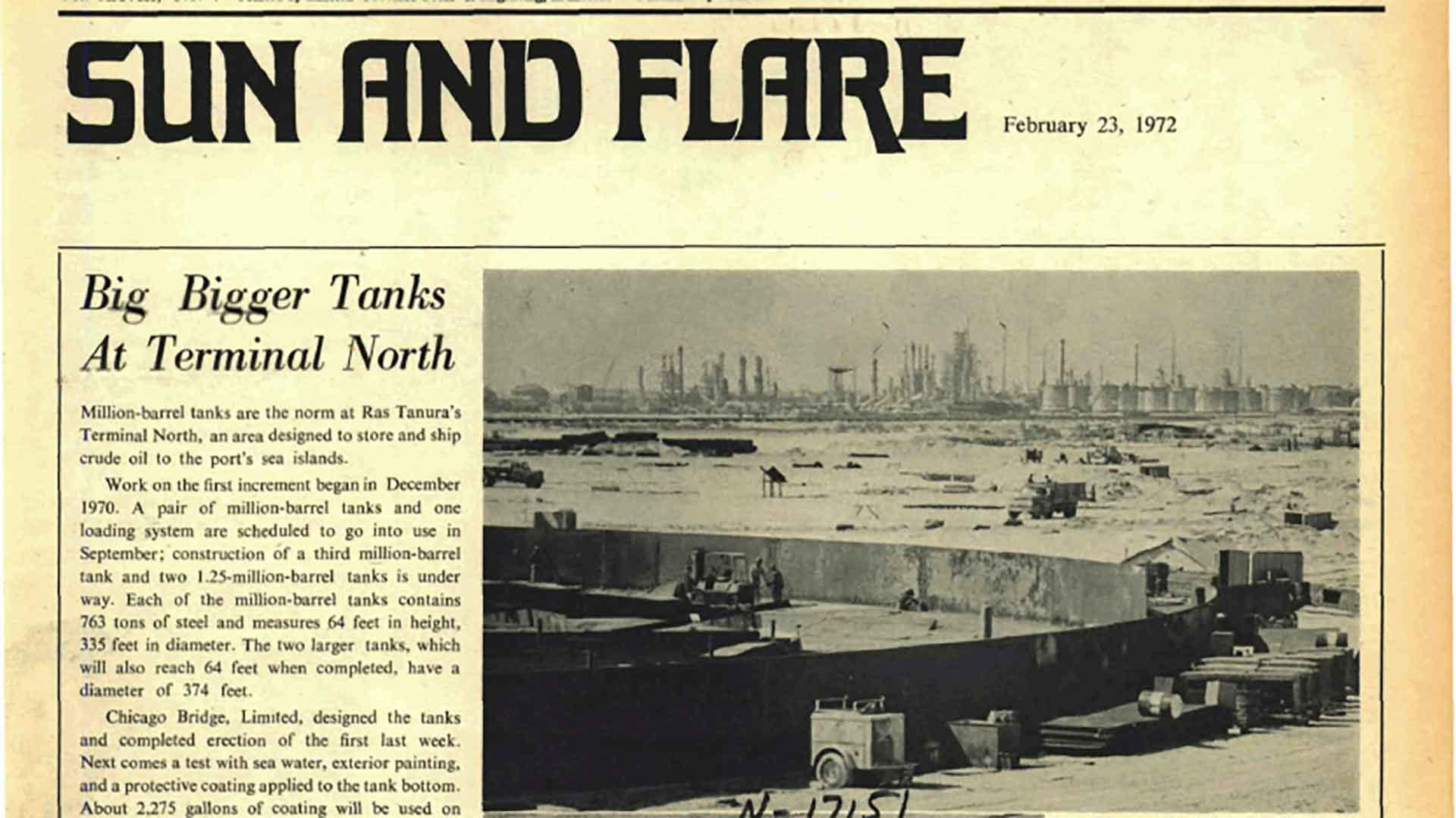 This Day in History (1972): Big, bigger tanks at Terminal North