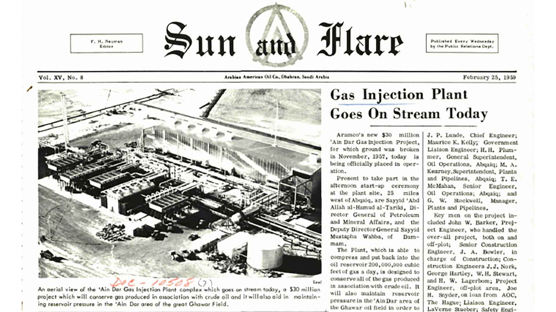 This Day in History (1959): Gas injection plant goes on stream today